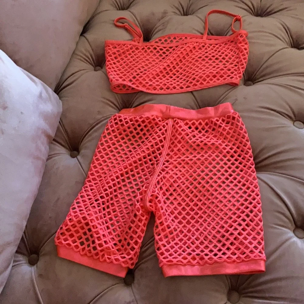Women’s pink glitter two piece set - Picture 3 of 5